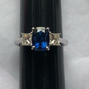 RARE Burmese Unheated Sapphire & Diamond Ring